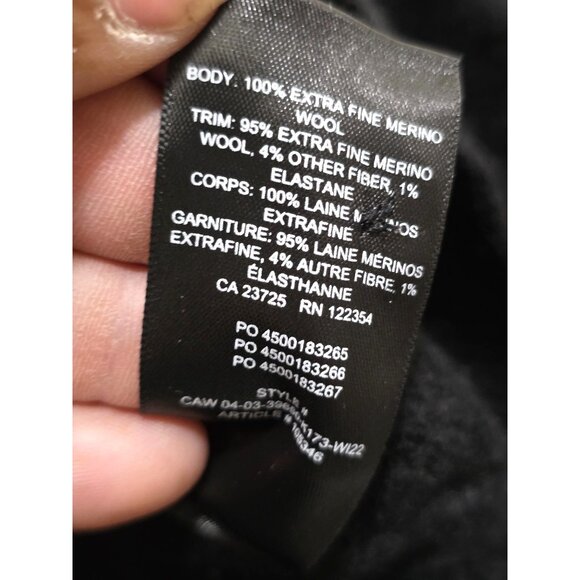 Aritzia Wilfred Women's Black Button-Up Knit 100% Marino Wool Cardigan Sweater S - Picture 7 of 9